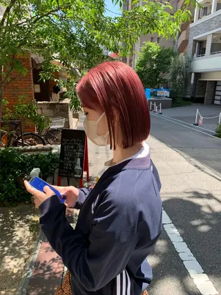 ミディアム カラー パーマ/レイヤー/ ボブ/豊浦翔太のヘアスタイル