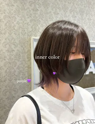 ショート カラー ブリーチなしカラー/ 暖色カラー/艶カラーのヘアスタイル