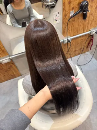 ロング カラー パーマ ハイトーン縮毛/縮毛 なーな🎀🤍のヘアスタイル