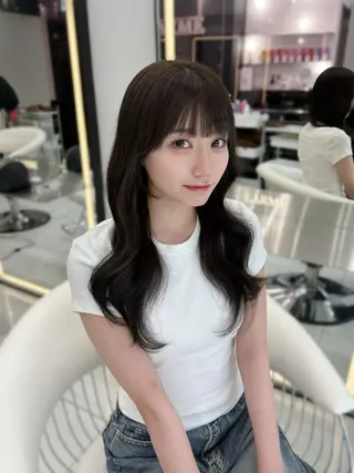 ロング カラー 新宿/韓国ヘア 中明度カラー/かやのヘアスタイル