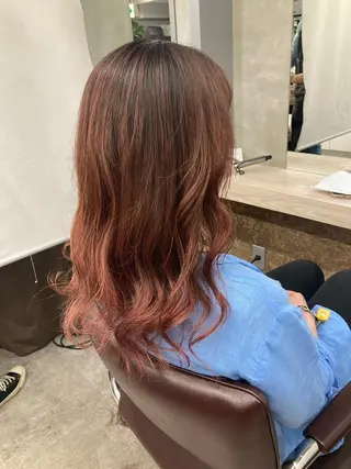 セミロング カラー ブリーチ&似合せボブ 田中寛十のヘアスタイル