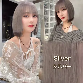 ミディアム ブリーチなし 透明感カラー/艶髪のヘアスタイル