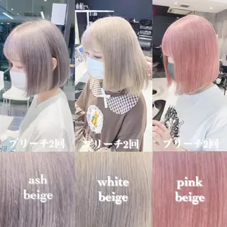 ショート カラー ヘアアレンジ TAKUMAブリーチ /切りっぱなし🪽のヘアスタイル