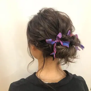 ロング カラー パーマ ヘアアレンジ 暖色ボブ 🍊rikakoのヘアスタイル