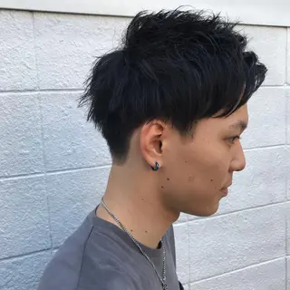 ショート カラー パーマ メンズ ニュアンスパーマ/ レイヤー/茶屋町のヘアスタイル