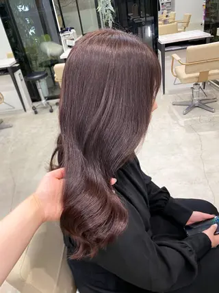 セミロング カラー ブリーチなしカラー 🤍　Mihanaのヘアスタイル