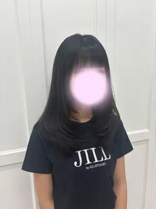 ロング 透明感グレージュ/ 縮毛矯正/静岡のヘアスタイル