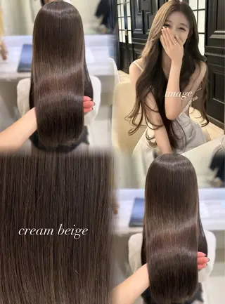 ロング ベージュカラー🤎 酸性縮毛矯正のヘアスタイル