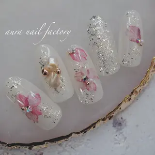ショート カラー ネイル 赤羽 aura 深爪を断らない✨のネイルデザイン