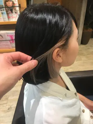 ミディアム カラー パーマ ヘアアレンジ メンズ キッズ ネイル マツエク・マツパ EnBlesS西宮 マンツーマン神道有基のヘアスタイル