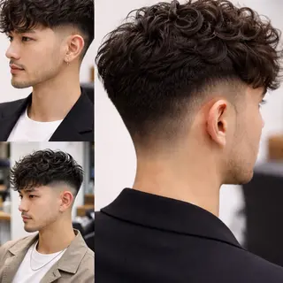 ショート パーマ メンズ au栄矢場町 水素髪質改善Tのヘアスタイル