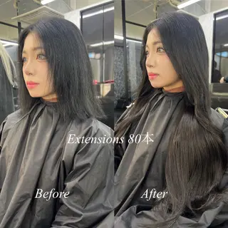 ロング カラー シールエクステ特化 ハイトーン、NANAのヘアスタイル