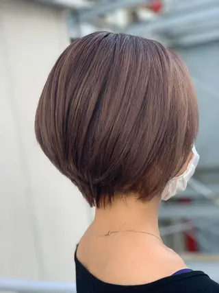 ショート カラー ヘアアレンジ 髪質改善×ハイトーン 中田啄也のヘアスタイル