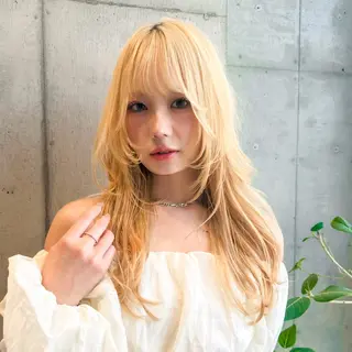 ロング カラー 柔め透明感血色カラー 暖色/レイヤー/ゆいのヘアスタイル