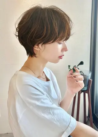 ショート パーマ 【似合わせ・レイヤー ・パーマ】海気のヘアスタイル