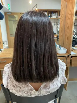 セミロング カラー パーマ ヘアアレンジ 暖色ボブ 🍊rikakoのヘアスタイル