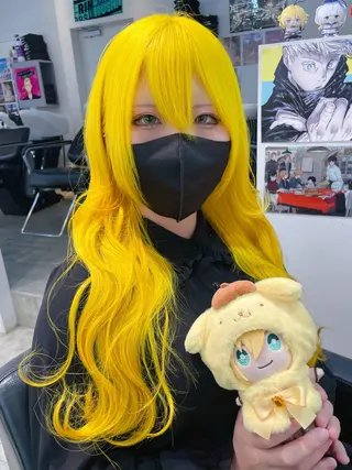 セミロング カラー インナーカラー 推し ブリーチ  髪質改善のヘアスタイル