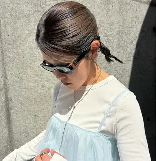 ミディアム カラー パーマ ヘアアレンジ メンズ キッズ デザインパーマ メンズカット 郁美のヘアスタイル