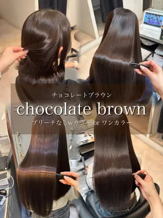 セミロング カラー 透け感ブラウンカラー /レイヤー🧸ナシコのヘアスタイル