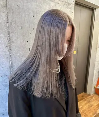 ミディアム 美髪矯正 透明感 カラー⭐️ユウキのヘアスタイル
