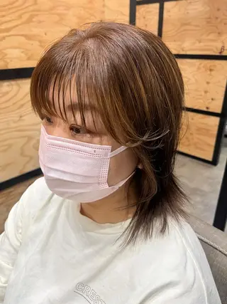 セミロング カラー パーマ ヘアアレンジ メンズ キッズ ネイル マツエク・マツパ アイブロウ 久木原 ゆりのヘアスタイル