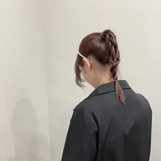 ミディアム ヘアアレンジ ワタナベ リリコのヘアスタイル