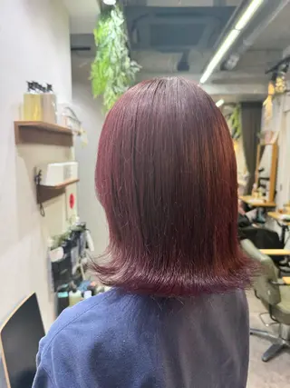 ミディアム カラー 縮毛矯正/エクステ /艶カラー/ヘアメのヘアスタイル