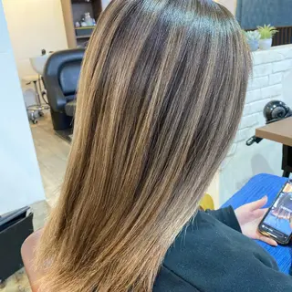 ロング カラー ヘアアレンジ 【艶髪×韓国風】 毛流れ職人 RYOのヘアスタイル