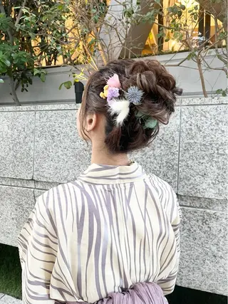 セミロング ヘアアレンジ ヘアセット専門店 Rのヘアスタイル