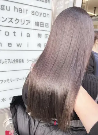 ミディアム カラー パーマ ヘアアレンジ 【ヘアケア特化型】 newi天王寺のヘアスタイル