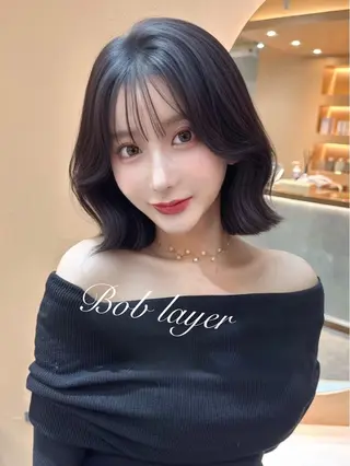 ミディアム 韓国レイヤー💫美髪 縮毛矯正🫧拓海のヘアスタイル