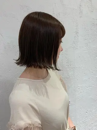ミディアム カラー ヘアアレンジ 🫧透明感カラー/ ボブ/小笠原汐海🪽のヘアスタイル