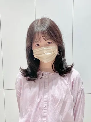 ロング カラー ヘアアレンジ 赤み消しグレージュ 🫒ｒｅｏｎのヘアスタイル