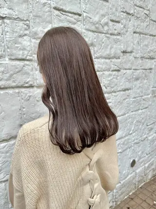 ロング カラー 艶くすみカラー ‎/縮毛/川添桃花‎のヘアスタイル