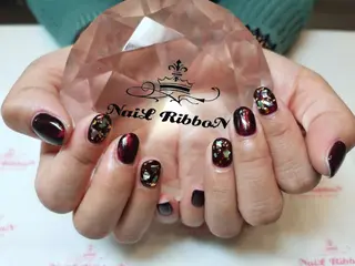 ネイル ネイルリボン 受付スタッフのネイルデザイン