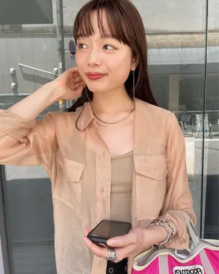 ロング カラー ヘアアレンジ 前田 陽南子のヘアスタイル
