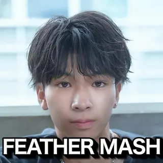 ミディアム メンズ 色気のフェザーパーマ 港南台のメンズ美容師のヘアスタイル