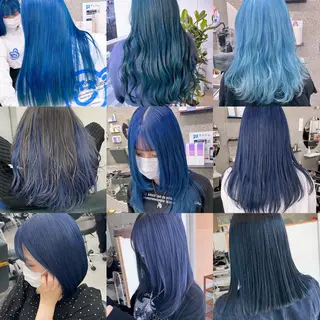 ミディアム カラー Lull1人美容室 バレイヤージュのヘアスタイル