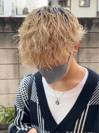 ミディアム カラー パーマ メンズ ✨【公式】渋谷メンズ サロン BLUCK✨のヘアスタイル