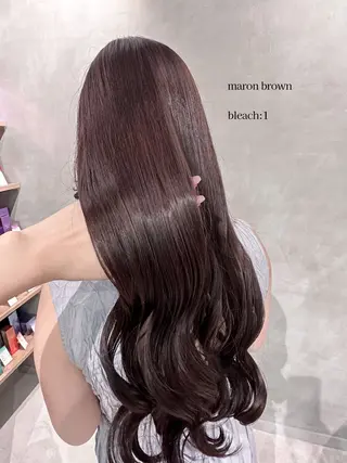 ロング カラー 銀座レイヤーカット ×シースルー前髪のヘアスタイル