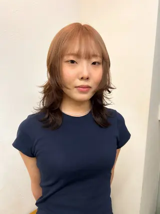 ミディアム カラー 大阪デザインカラー/ カットモデル募集のヘアスタイル