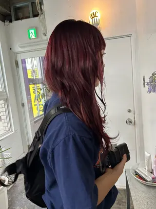 ロング カラー maho/垢抜け カラーパーマメイクのヘアスタイル