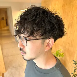ミディアム パーマ メンズ 🔥メンズ特化/ パーマ＆カット🌀のヘアスタイル