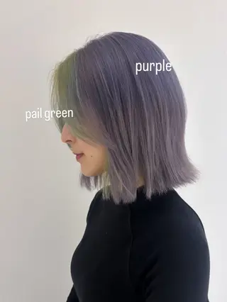 セミロング カラー 🍓ハイトーンカラー 🎀nene🍓のヘアスタイル