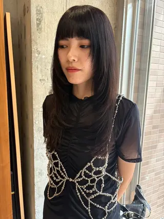 セミロング 似合わせパーマ 鮫島竜海のヘアスタイル