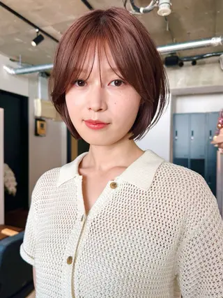 ショート カラー パーマ kazuki【顔周り ×レイヤーカット】のヘアスタイル