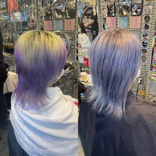 ミディアム カラー ヘアアレンジ メンズ 🌈派手髪エクステ ブレイズ🌈ひろとのヘアスタイル
