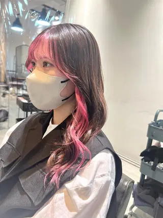 ロング カラー ヘアアレンジ 🌈インナーカラー ‘ショウマ’🌈のヘアスタイル