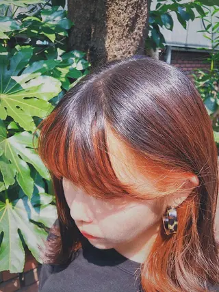 ミディアム ブリーチなしダブル カラー縮毛矯正 下野のヘアスタイル
