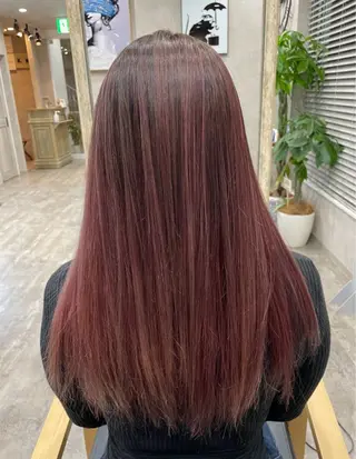 ロング カラー ヘアアレンジ 🍑🧋ハイトーン 暖色カラーlucaのヘアスタイル